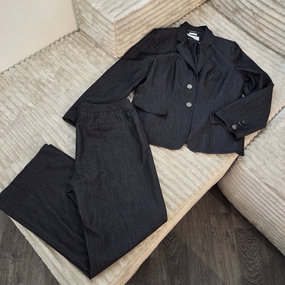 Calvin Klein Jackets & Blazers - Calvin Klein 14P Blazer Pants Womens Charcoal Grey Two Button Suit Set
